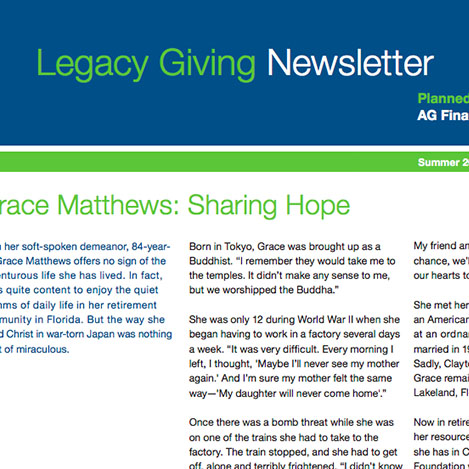 Legacy Giving Newsletter Visual